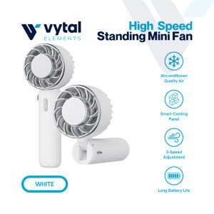 Vytal Elements USB-C 4000mAh Smart-Cooling Mini Fan with 3-Speed Adjustable Breeze Cold Compress Cooling Plate Lanyard Adjustable Head Stand Long Battery Life with Charging Cable