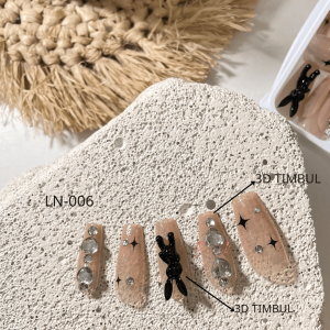 3D Kuku Palsu 24pcs/(FREE LEM)Set DIY Instant Nail Art Fake Nails