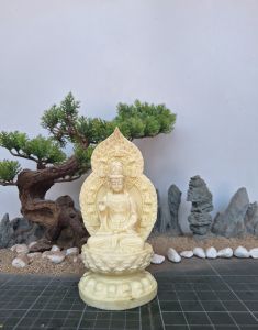 Tượng phật quan âm (nhiều màu sắc) cao 19cm. trang trí tiểu cảnh bonsai ghép lũa để bàn trà phòng khách bàn làm việc trên ô tô đồ thờ cúng phong thủy…