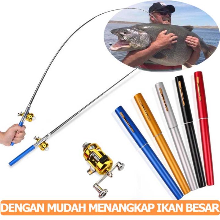 Jual Set Pancingan Lengkap Joran Reel Pulpen Mini Fishing Rod Pen