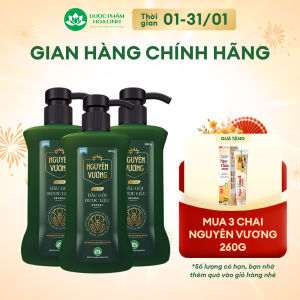 Combo 3  chai dầu gội dược liệu Nguyên Vương lịch lãm dành cho nam chai 260g - Dành cho tóc nam giới khô xơ hư tổn