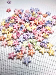 100 pcs smile star beads for diy jewelry accessories mix colors size 7 or 10 mm