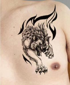 (Buy 5 get 1 free) Half-arm totem tattoo stickers waterproof men and women lasting simulation flame scorpion eagle tattoo on chest