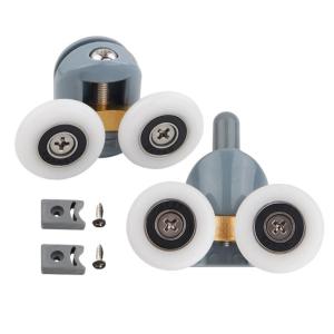 Glass Sliding Door Pulley Wheels Adjustable Upper Bottom Rollers Pulleys Runner for Shower Cabin Room Bathroom