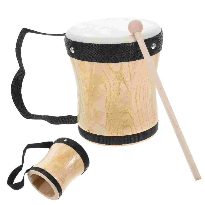 Hand Crank Bongo Drummer Clapping Drums Baby Wood Toy Conga Sheepskin 