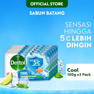 Dettol Sabun Batang Anti-Bakteri Cool 100gr x5