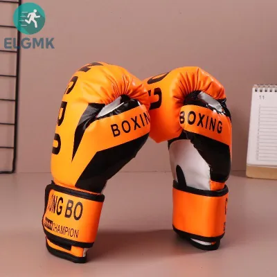 ELGMK Kids 6oz Professional Boxing Training Sparring Gloves PU Leather Kids Breathable Muay Thai Punching Karate Training Gloves