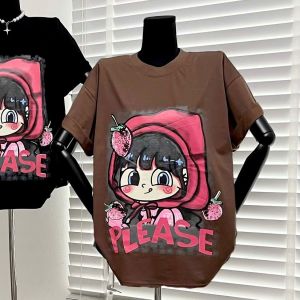 Áo Phông Nữ Chất Liệu Thun Lạnh Cao Cấp Tay Cộc Form Rộng In Nổi CB Freesize <65kg Hoài Cheeze