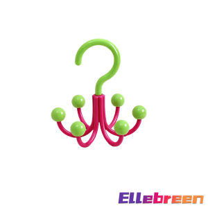 Ellebreen Rotatable 6-Claw Multi-Functional Wardrobe Hook Storage Hanger for Bra Suspenders Hats Belts 1Pc
