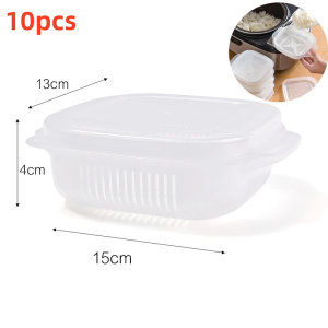 5/10 พลาสติกข้าวย่อยกล่องบรรจุภัณฑ์  ภาชนะเก็บอาหาร  ตู้เย็นกล่องเก็บของสด  เตาอบไมโครเวฟกล่องความร้อน