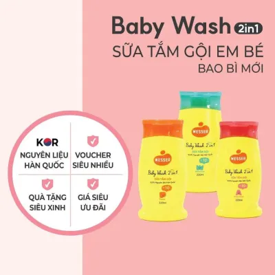 Sữa Tắm Gội Wesser cho bé sữa tắm gội toàn thân 2 in 1 220ml 500ml an toàn cho trẻ sơ sinh