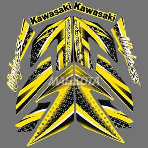 STRIPING STICKER kawasaki ninja ss 150 standar 2012 kuning stiker motor