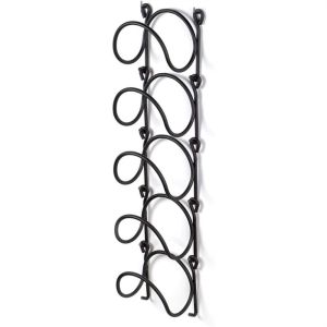 HJKL 5 Layer Wine Rack Iron Black/White Wine Display Shelf Versatile Wall-Mounted Wine Bottle Holder Home