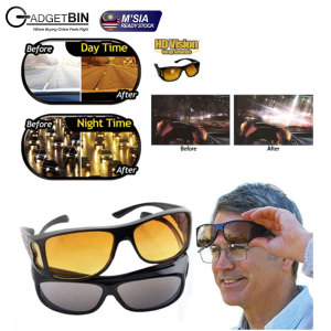 2 Pcs HD Sunglasses HD Vision Driving Anti Glare Wrap Around Sunglasses 1 Set 2 Pcs (Random Color)