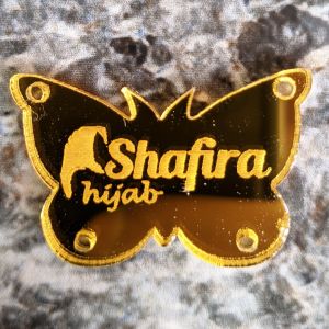 Label Hijab Custom Kupu-Kupu Lebih Murah Paket 30 Pcs Label Gamis Label Mukena Hijab Custom