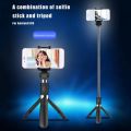🚚SG Fast Delivery📦Extendable Handheld Selfie Self Stick Monopod Tripods with Bluetooth Remote Shutter Portable Selfie Sticks Tripod For IOS/Android. 