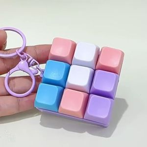 9-key Keyboard Key Fidget Toys Colourful Fidget Keyboard Keychain Key Button Stress Relief