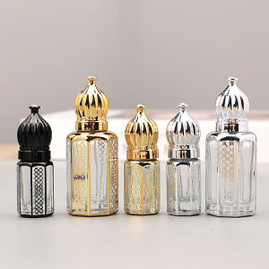 3ML6MLGlass Roller Bottle Mini Essential Oil Container Portable Blending Perfume Bottle Silver Empty Bottles