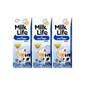 3PCS Milk Life Plain UHT Susu Murni Segar