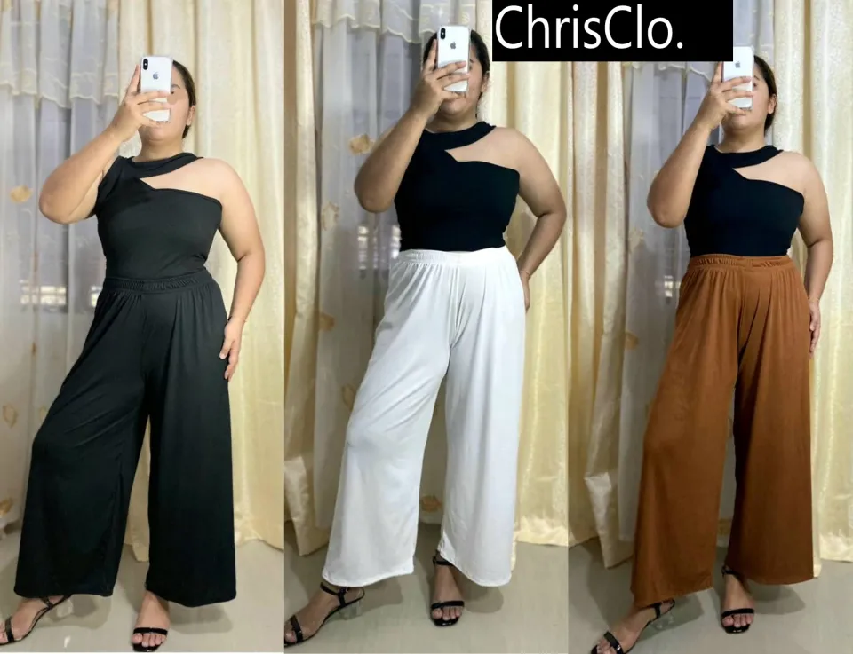 48 inc PLUS SIZE knitted High Waist Wide Leg Pants Loose Fit Wide