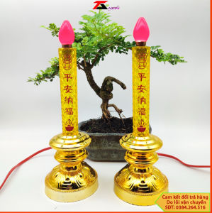 [GIÁ 1 CẶP] TẶNG 2 BÓNG ĐÈN TRÁI ỚT Cặp đèn Nến thờ cúng Đặt lên bàn thờ gia tiên- thờ cúng - thờ phật ....(NEN 1-1)