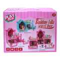Mainan Villa LAMPU building villa princess house Mainan Anak Perempuan Rumah frozen  Boneka Besar 3D Princess Big Pink Villa DIY Doll House Lengkap Perabot Rumah dengan Lampu TERLARIS. 