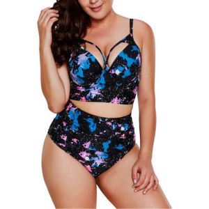 [Anil]Bikini plus size /Swimsuit high waist two piece /Beach swimming attire (underwire)