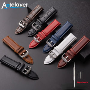Aotelayer 12mm 14mm 17mm 18mm 19mm 20mm 22mm Width Soft Genuine Leather Watch Band Strap for DW watch Flat Head Universal Strap Men Waomen Wrist Watch waterproof