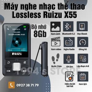 Bản 2026 RUIZU X55 Máy nghe nhạc thể thao Bluetooth Lossless - Bộ nhớ 8Gb - Có kẹp áo - Siêu gọn và nhẹ - Bluetooth 5.2