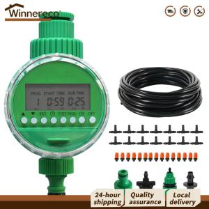 【Winnereco】 เครื่องตั้งเวลารดน้ำอัตโนมัติสำหรับสายยางสวน จอ LCD ควบคุมง่าย เหมาะสำหรับรดน้ำในสวนกลางแจ้งและสนามหญ้า