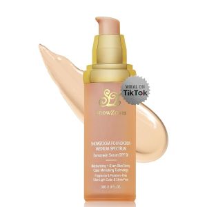 4 in 1 foundation Liquid- Hydrating Medium full coverage concealer with SPF 50+ Inspired -Longwearing & Waterproof-korean makeup 1oz(30ml) (Skin color Medium Spectrum)