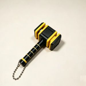 Mini Hammer Fidget Clicker Keychain - 3D Printed Stress Relief Hammer Toy Mechanical Click Sound Sensory Fidget Pendant for Backpack EDC Anti-Anxiety Novelty Keychain Gift