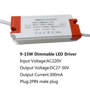 Dimmable LED Driver 2PIN Male Plug 300mA 3W 5W 7W 8W 12W 15W 18W Constant Current Driver Power Supply AC220V DownLighting Transformers
