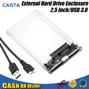 USB 3.0 HDD Enclosure 2.5inch Serial Port SATA SSD Hard Drive Case Support 6TB transparent Mobile External HDD Case