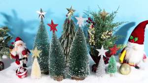 FOIMASChristmas Tree Topper Star6pcs Glitter Christmas Tree Topper for Small Christmas Tree Craft Home DecorationGold