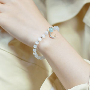 Natural Opal Aquamarine Ladies Bracelet Purifies Negative Energy