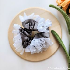 Natural Mulberry Silk Scrunchies with Lace For Hair Care Gift Ideas Hair Accessories
