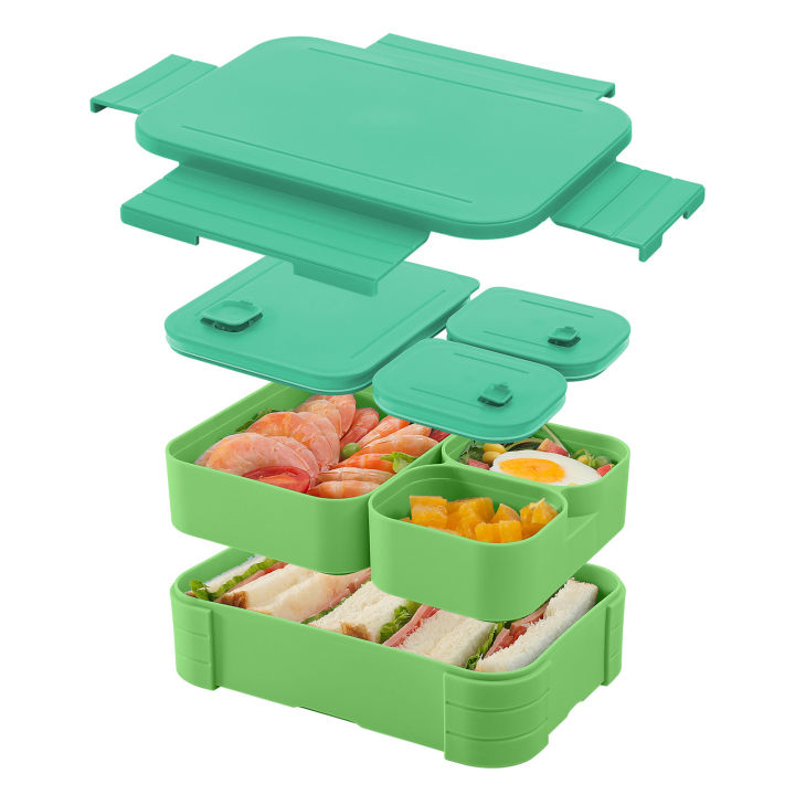 Cute Kids Bento Box Multi-compartment Bento Box Leak Proof Bpa-free ...