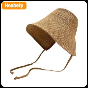 【2-3 ngày giao hàng】 Lanh rơm Regency bonnets mũ cho phụ nữ Sun hat Bow bãi biển cap lớn rộng vành cloche hat chapeau Femme ren lên ngoài trời mùa hè