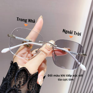 Gọng Kính Khoan Đổi Màu 904 Thời Trang Mắt Kính Nữ Nam Douyin Sang Chảnh Chống Ánh Sáng Xanh FERADO