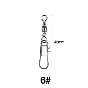 [COD Fast Ship] 30pcs Fishing Line Connector Stainless Steel Pin Bearing Swivel with Snap High Strength Snap Clip Fishing Tackle Accessories for Saltwater Freshwater Fishing