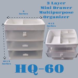 Multifunctional desktop storage box with three drawers large capacity dustproof transparent and tidy.