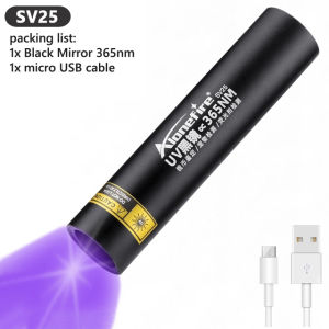 Alonefire SV25 UV flashlight Ultraviolet Light Mini UV Black Light Pet Urine Stains Detector UV Light torch