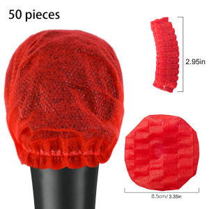 100 Pcs Disposable Thickened Non-Woven Microphone Covers/KTV Anti-Spray Protection/Penutup Mikrofon Tidak Tenunan Sekali