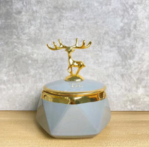 Tempat Asbak Rokok Keramik Nordic Ceramic Geometry Ashtray with Lid