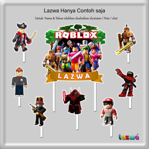 Topper cake custom nama roblox hiasan kue & buket