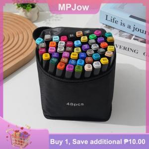 【MPJow】 24 36 48CS Large Capacity Zipper Canvas Pencil Bag Markers Pen Storage Bag Watercolor Pen Stationery Bag