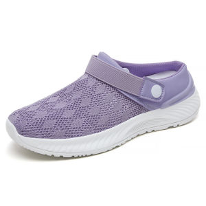 [FreeShipping]WomenSoutdoorsandalswithmeshandhollowdesignSlip-Onclosed-ToemulesComfortablecasualshoesFlat-SoledNewsummermodel
