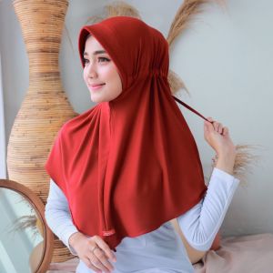 Kerudung Hijab Instan Pet Jersey Polos Serut Jokow