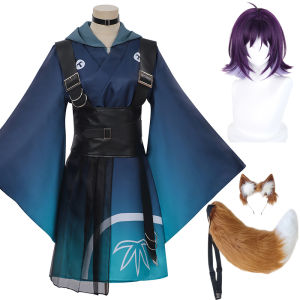 Anime Cosmic Princess Kaguya Sakayori Iroha Cosplay Costume Wig Ears Tail Women Kimono Dress Halloween Stage Performance Outfits2026